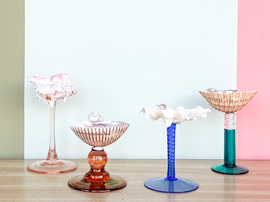 Set of Four Colorful Shell Coupes