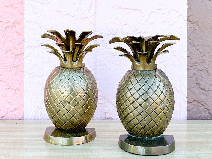 Brass Pineapple Bookends