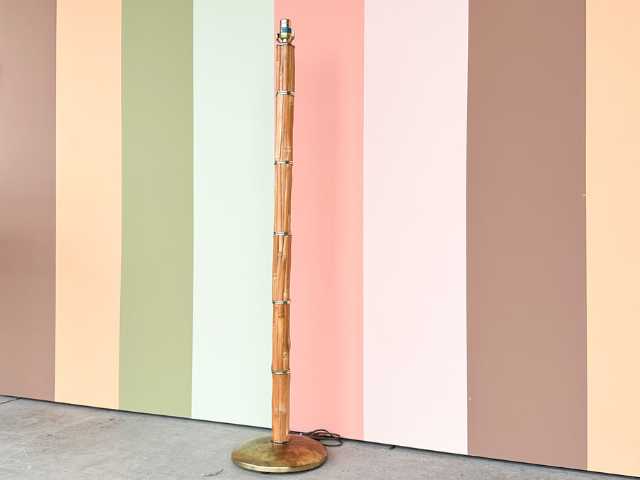 Old Florida Rattan Floor Lamp