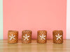 Set of Four Daisy Shell and Rattan Napkin Rings