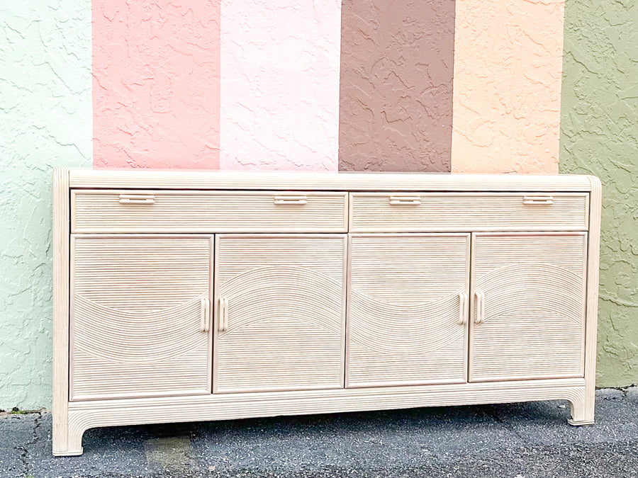 Coastal Pencil Reed Rattan Credenza