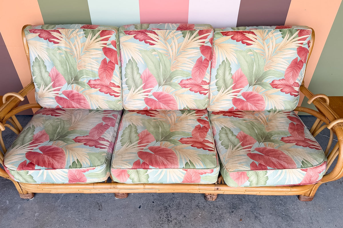 Old Florida Rattan Sofa