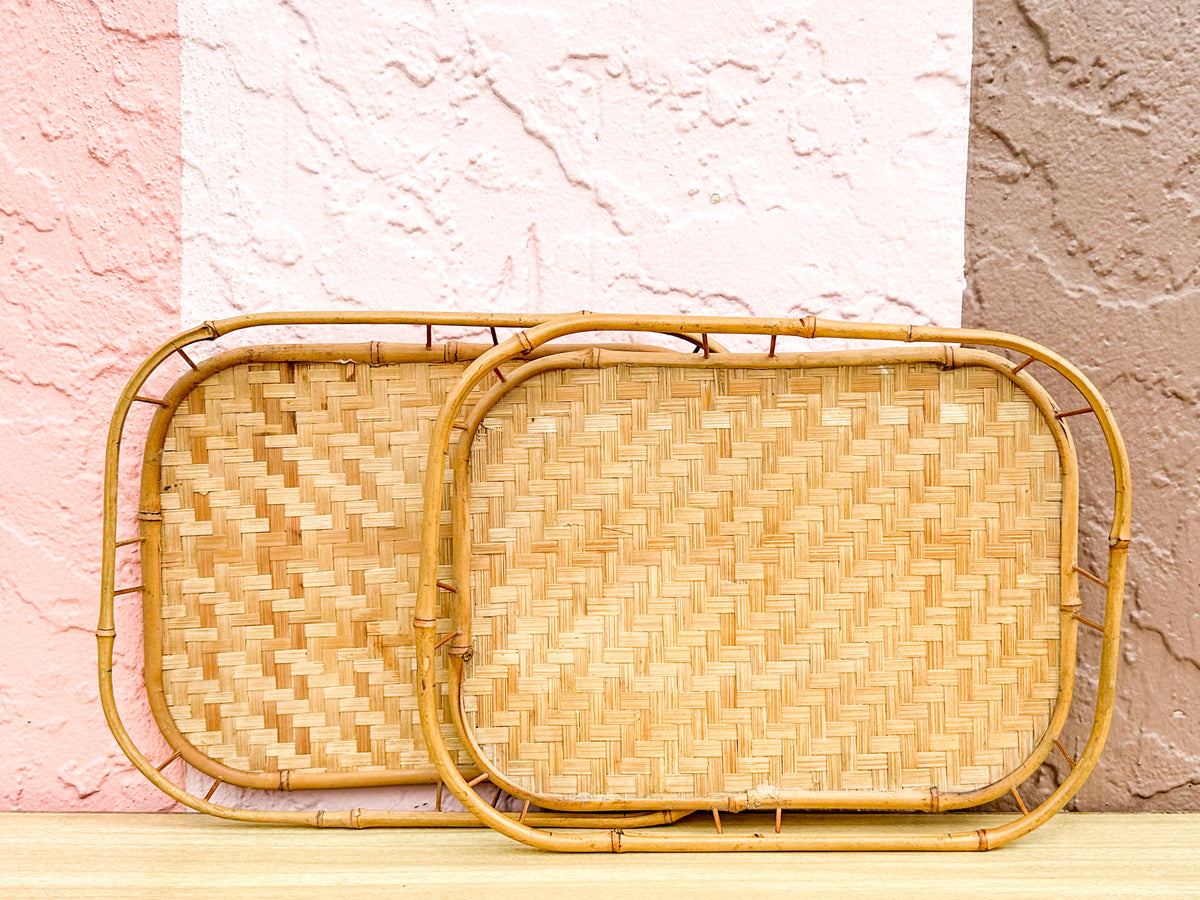 Pair of Petite Bamboo Trays