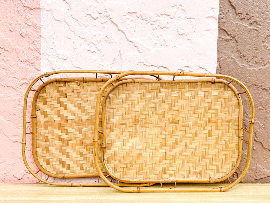 Pair of Petite Bamboo Trays