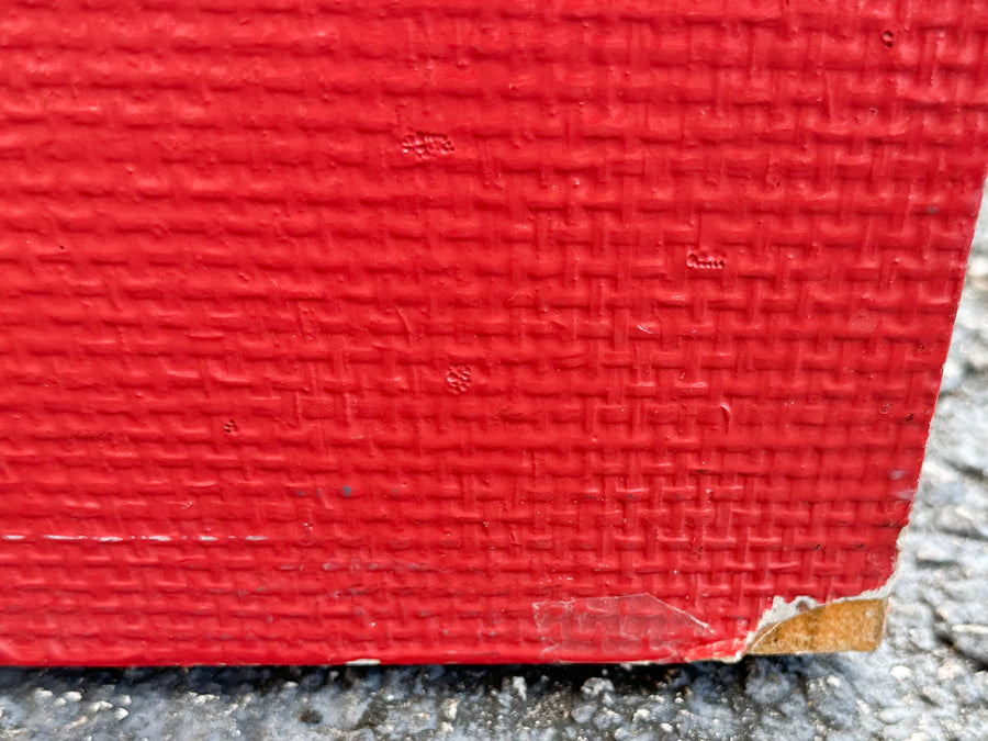 Red Hot Grasscloth Waterfall Coffee Table