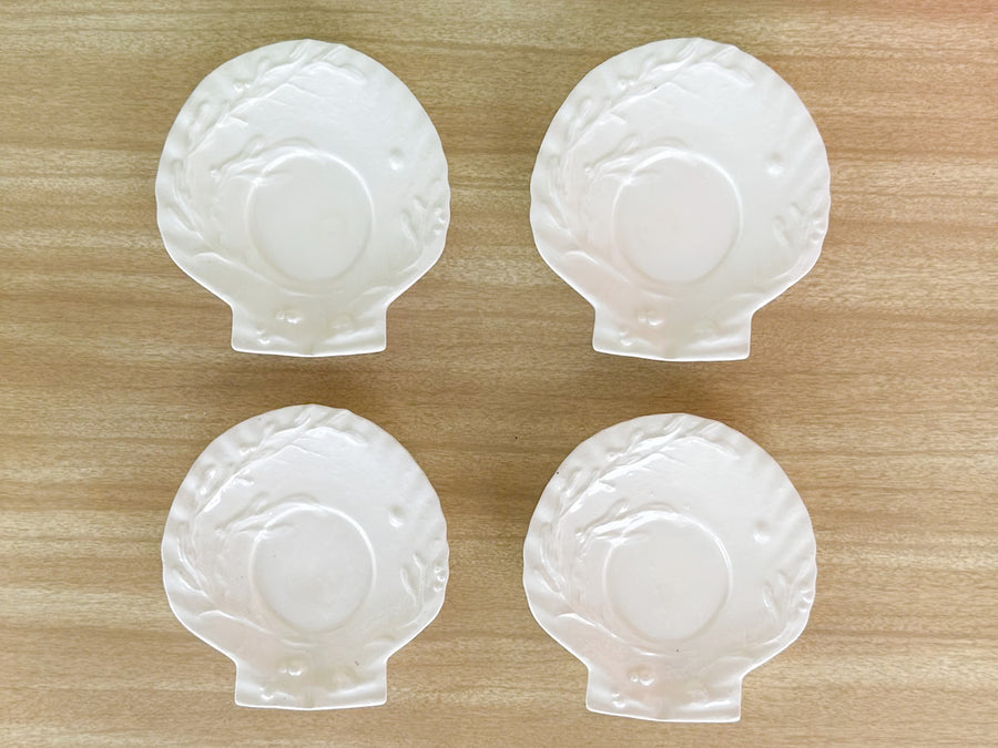 Set of Eight Shell Tea Cups and Saucers