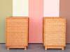 Pair of Coastal Rattan Nightstands