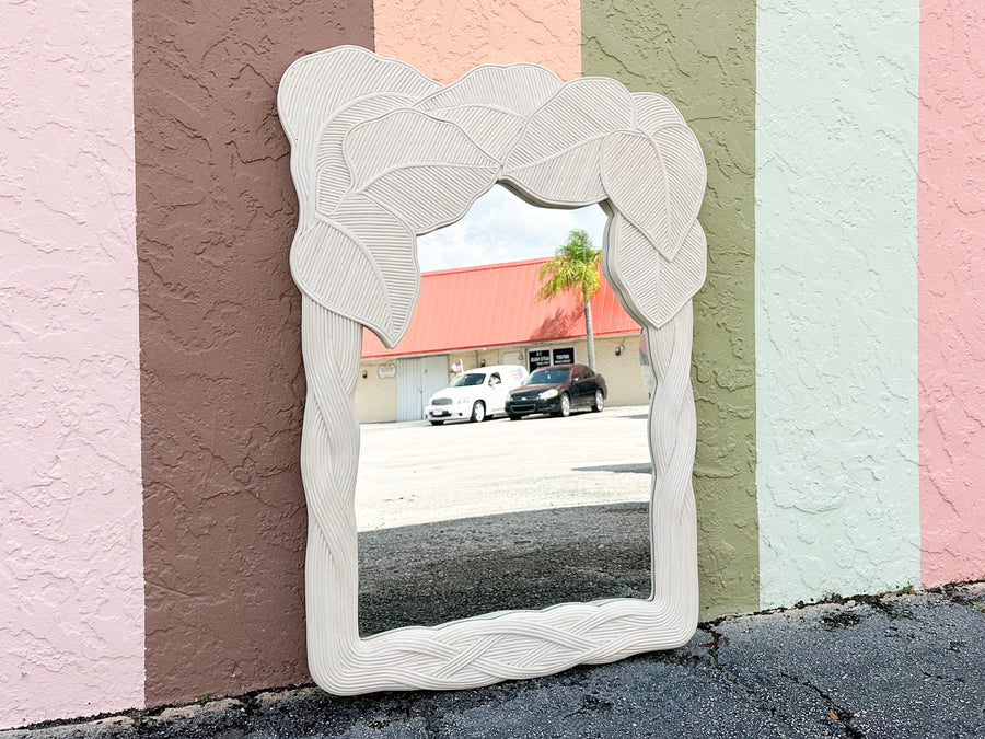 Coastal Chic Pencil Reed Palm Frond Mirror