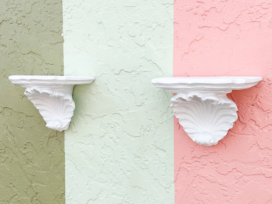 Pair of Shell Wall Shelves