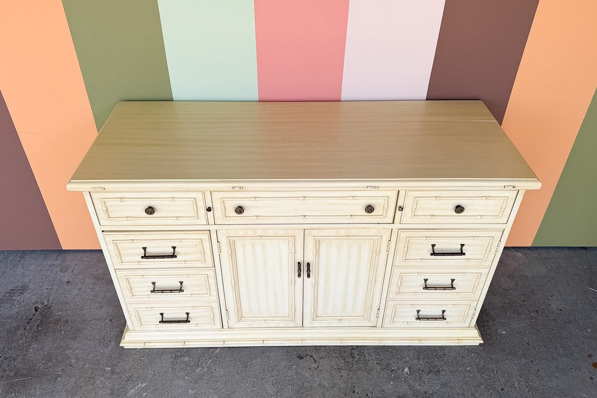 Thomasville Faux Bamboo Flip Top Server