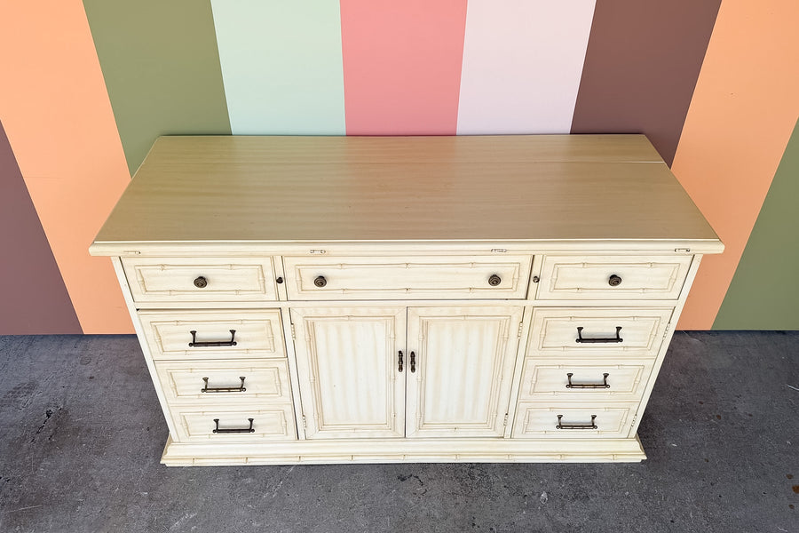 Thomasville Faux Bamboo Flip Top Server