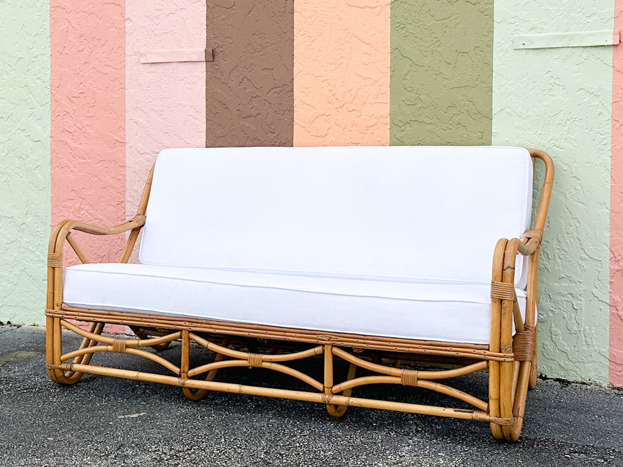 Old Florida Rattan Sofa