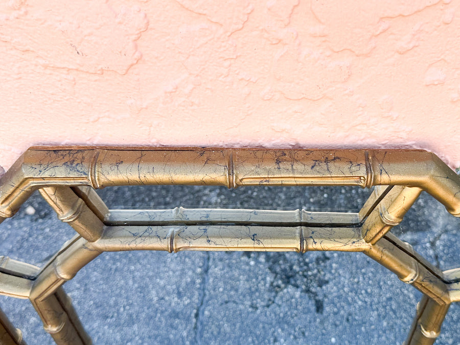 Faux Bamboo Octagon Mirror