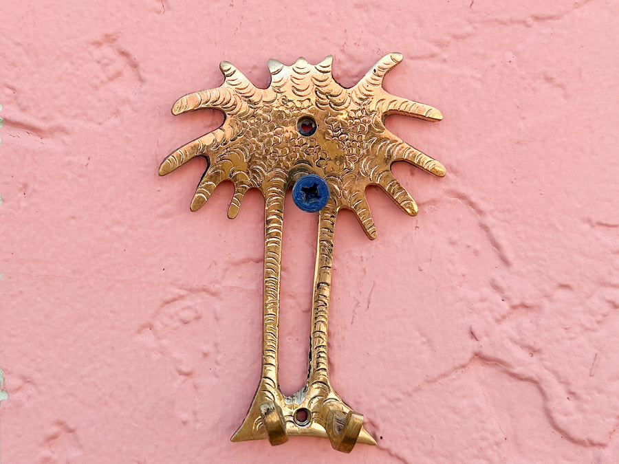 Pair of Brass Palm Tree Hooks