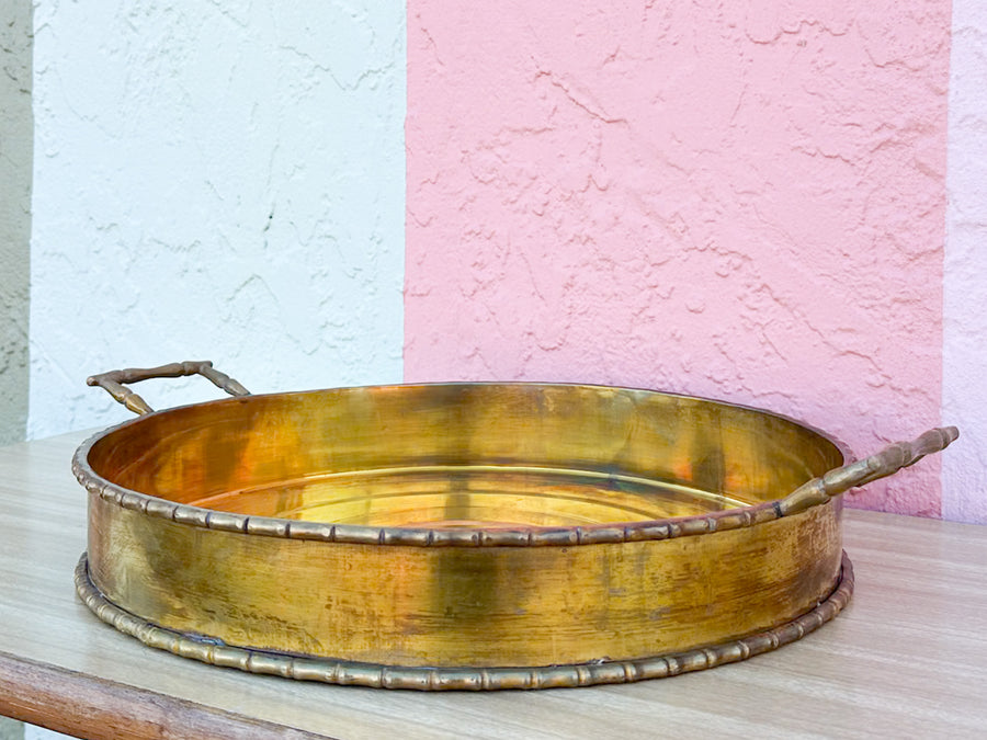 Faux Bamboo Brass Tray