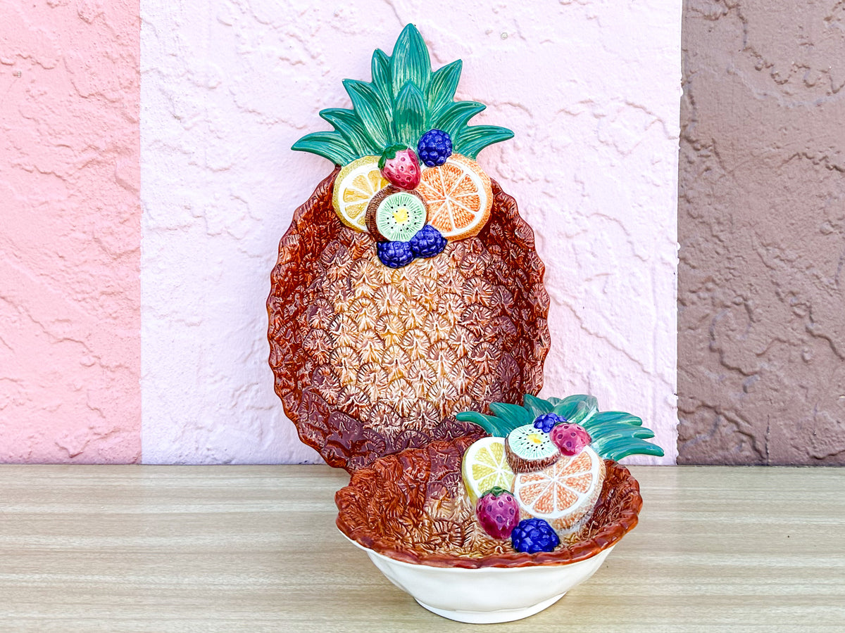 Pair of Fitz and Floyd Pineapple Dishes