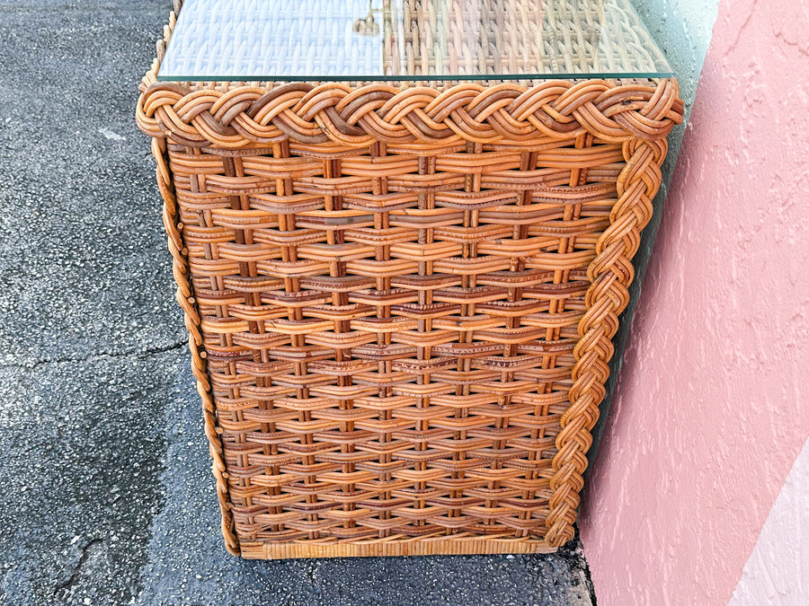 Braided Rattan Wrapped Dresser