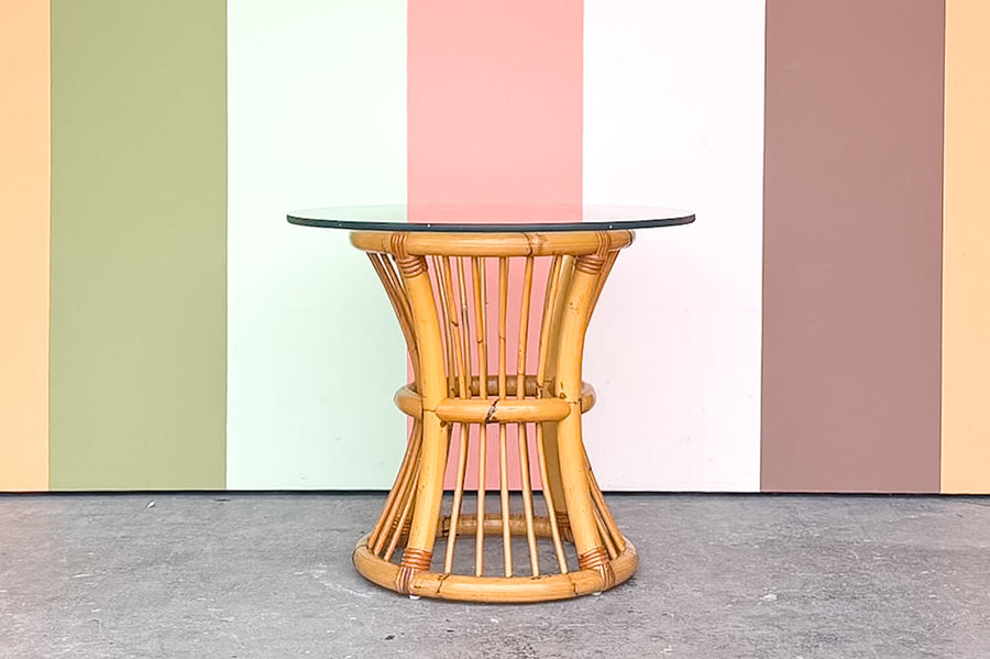 Old Florida Rattan Side Table