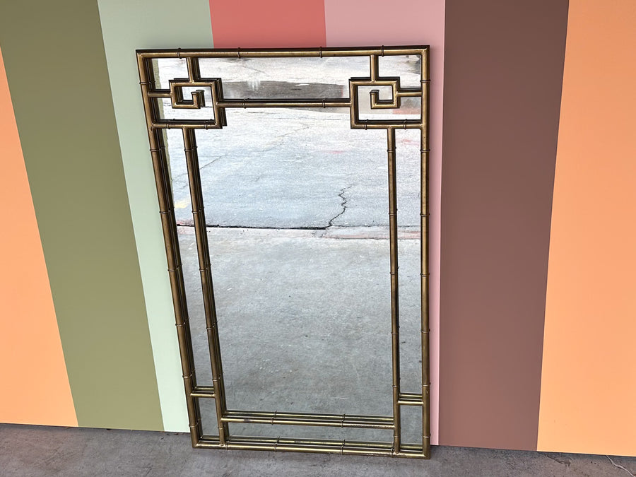 Regency Style Brass Greek Key Mirror