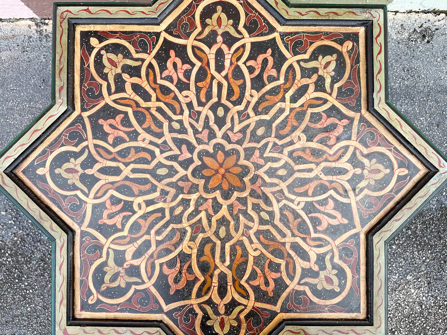 Colorful Black and Green Moroccan Style Side Table