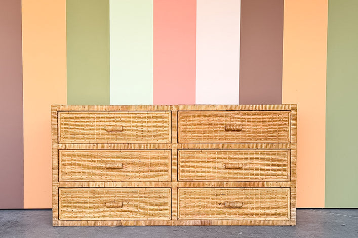 Island Style Rattan Wrapped Dresser