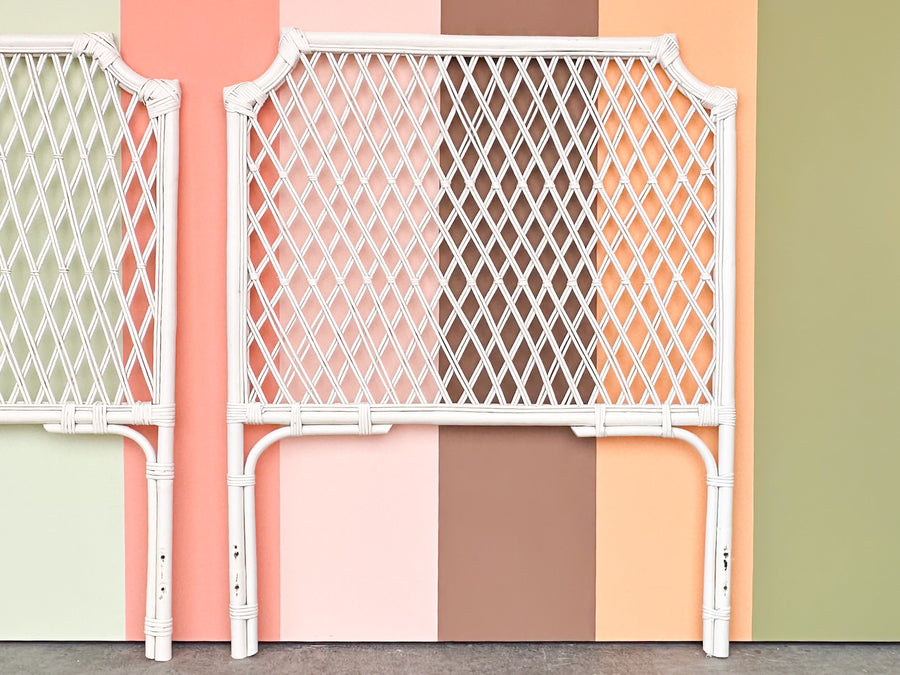 Pair of Lattice Love Twin Headboards
