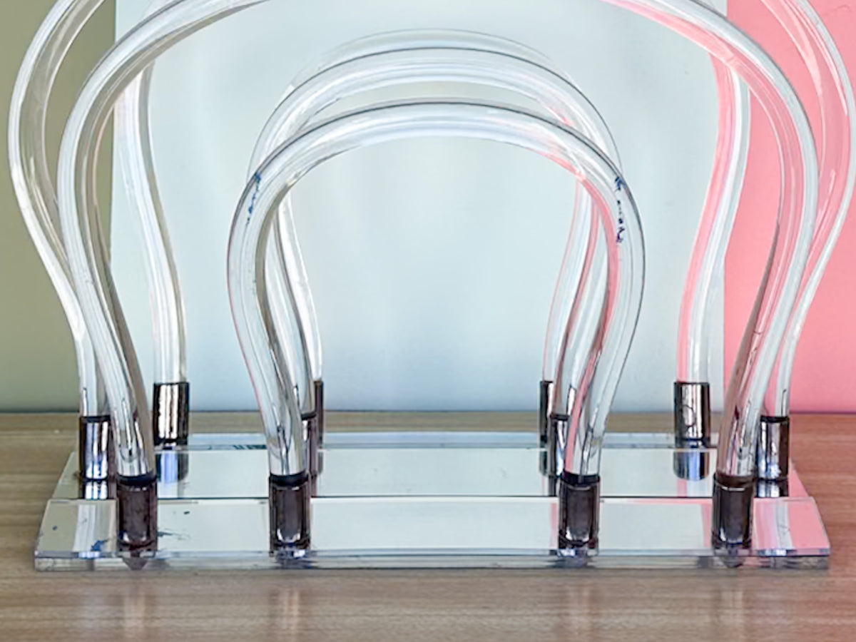 Dorothy Thorpe Lucite Magazine Rack