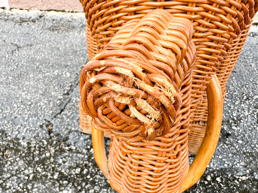 Natural Wicker Elephant Garden Seat