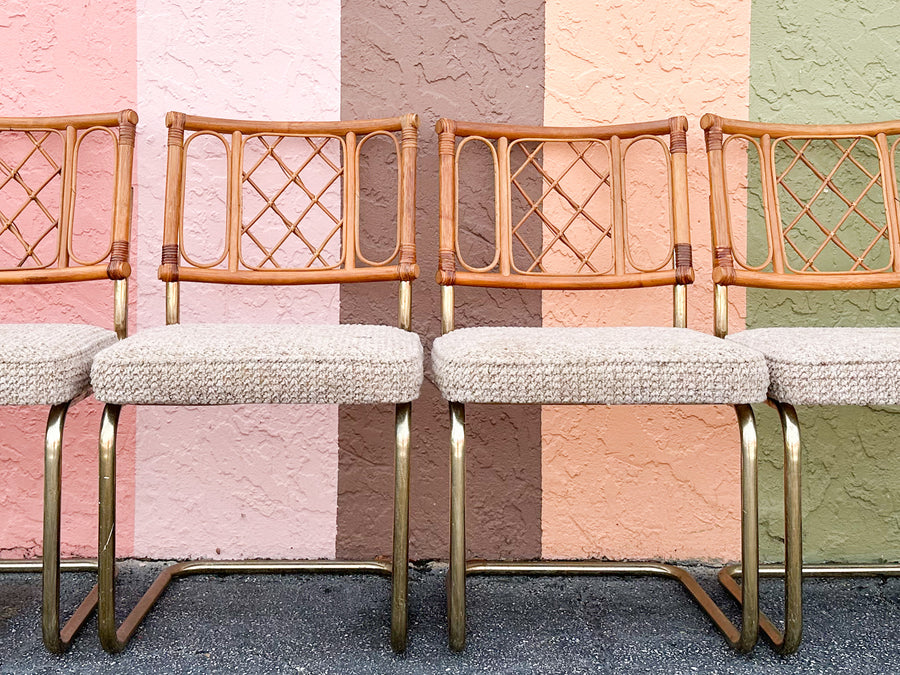 MCM Cantilever Rattan Dining Set