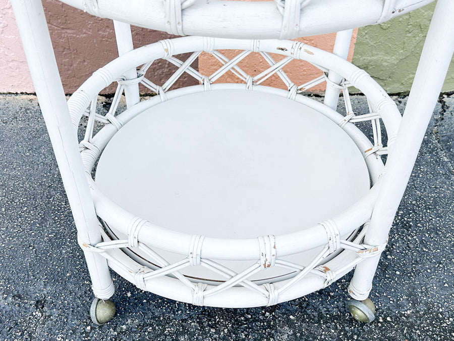 Ficks Reed Round Rattan Bar Cart