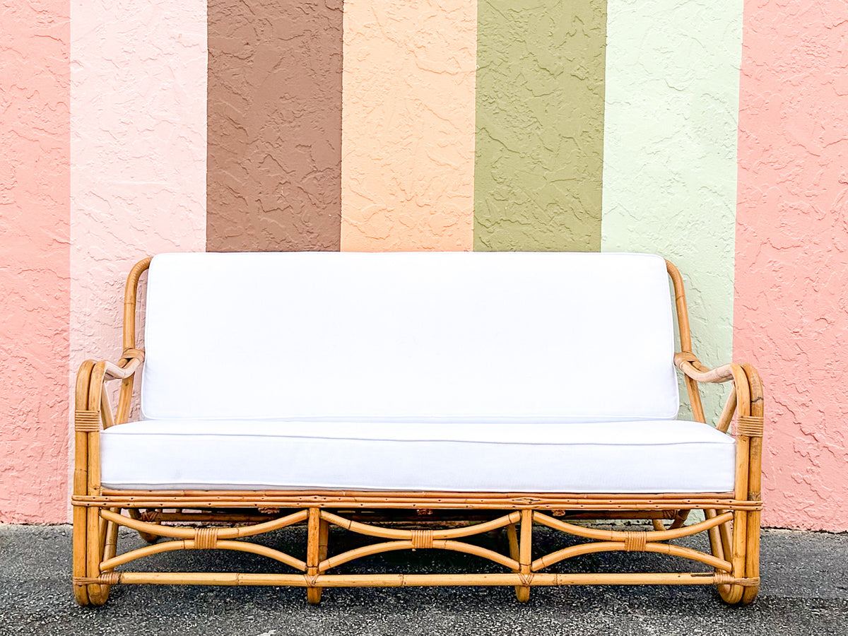 Old Florida Rattan Sofa