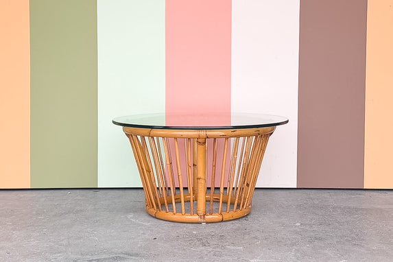 Old Florida Rattan Coffee Table