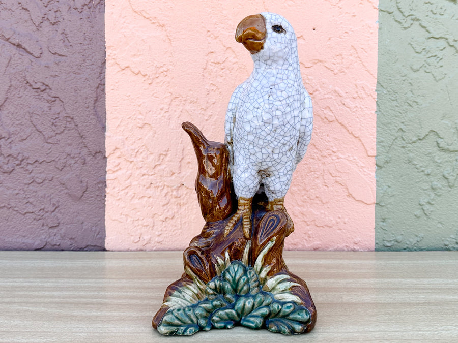 Pair of Ceramic Cockatoos