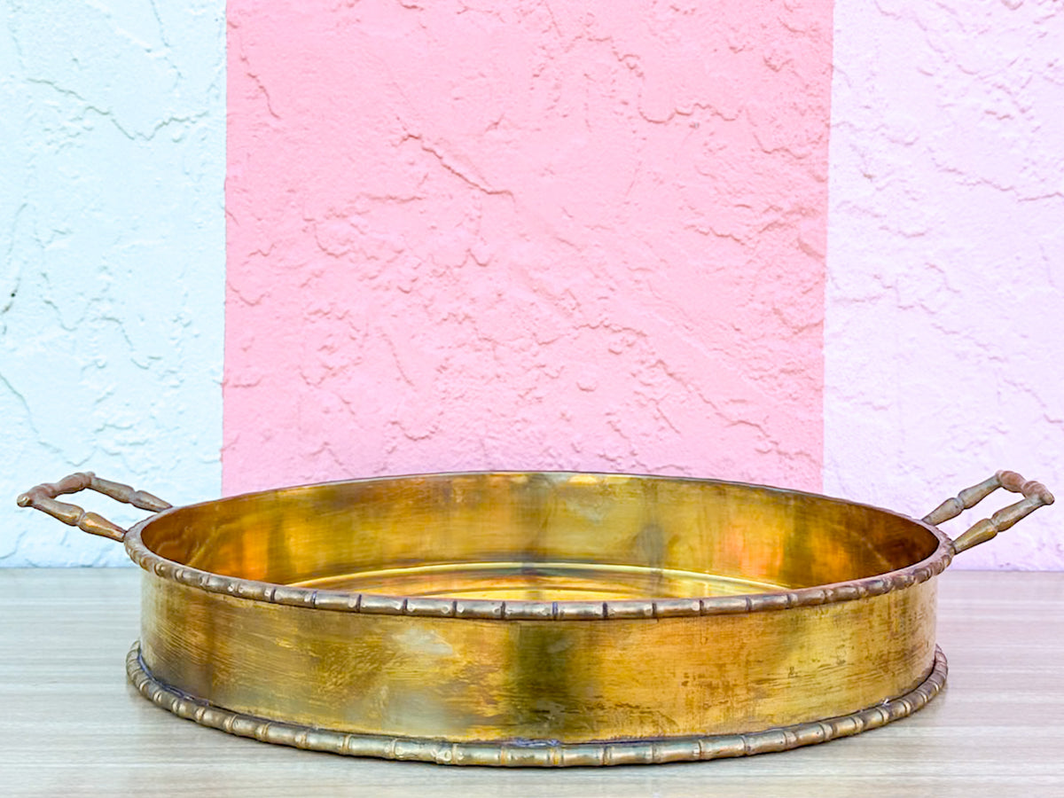 Faux Bamboo Brass Tray