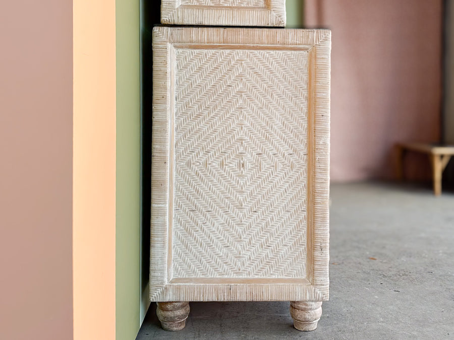 Coastal Rattan Wrapped Hutch
