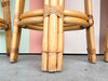 Set of Three Old Florida Rattan Bar Stools