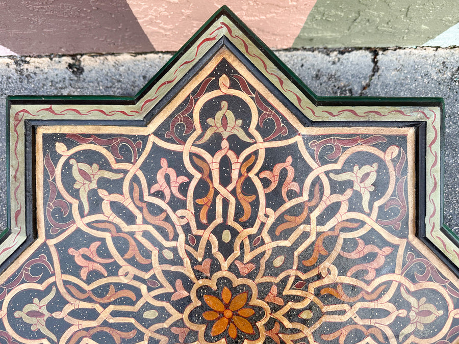 Colorful Black and Green Moroccan Style Side Table