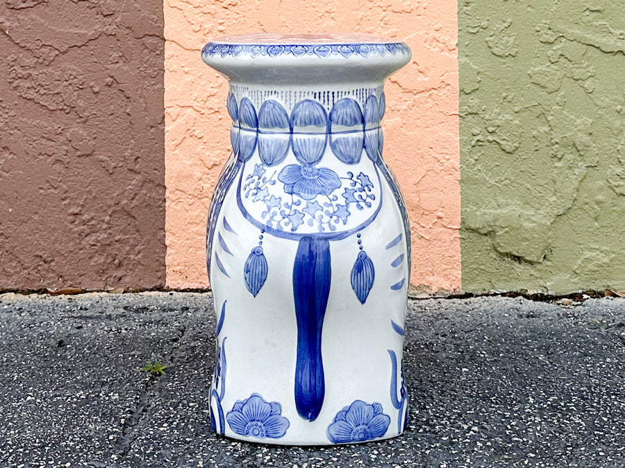 Kips Bay Show House Blue and White Elephant Garden Seat