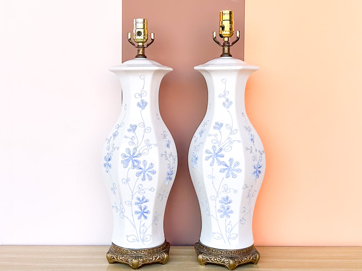 Pair of Baby Blue Icing Lamps