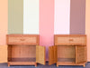 Pair of Coastal Rattan Nightstands