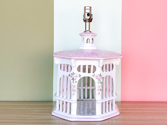 Pink Pagoda Birdcage Lamp