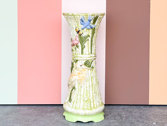 Pretty Spring Faux Bamboo Ceramic Pedestal