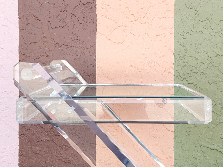 Fab MCM Mirrored Lucite Bar Cart