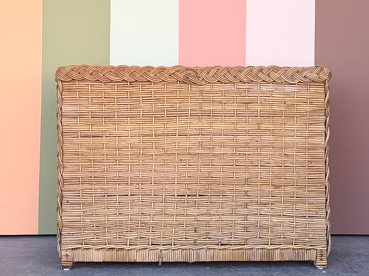 Braided Rattan Wrapped Chest