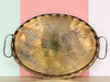 Large Brass Etched Pineapple Tray