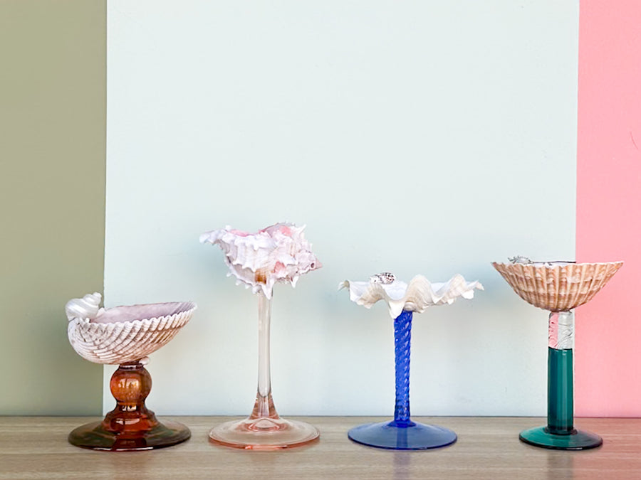 Set of Four Colorful Shell Coupes