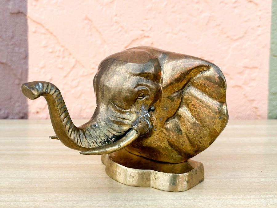 Pair of Brass Elephant Book Ends