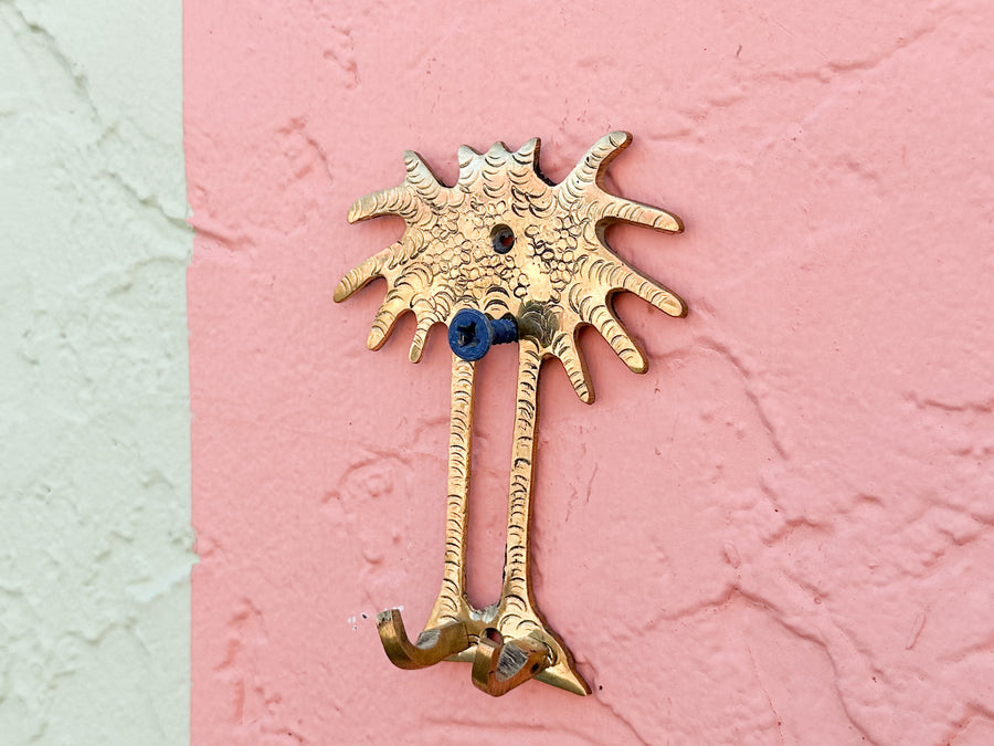 Pair of Brass Palm Tree Hooks