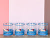 Set of Eight HJ Stotter Swimmer Acrylic Glassware