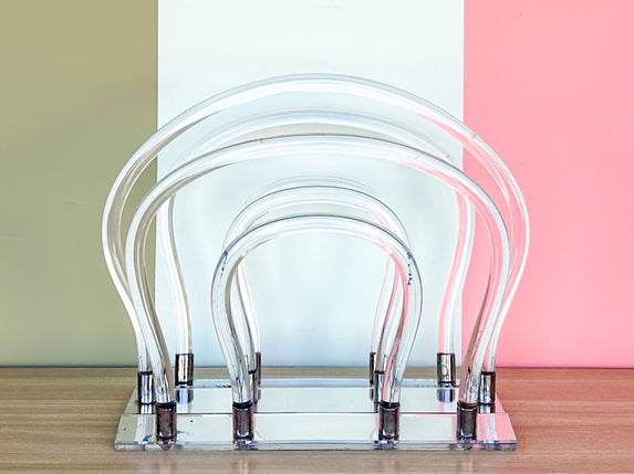 Dorothy Thorpe Lucite Magazine Rack